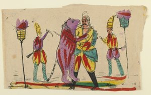 Man Fighting a Bear by Persian School